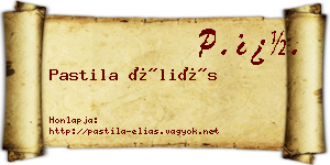 Pastila Éliás névjegykártya